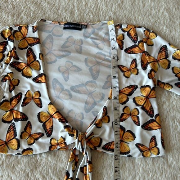 PrettyLittleThing butterfly crop top size 0 - Picture 12 of 16